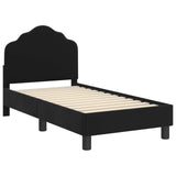 Toddler Bed Frame with Headboard Black 70 x 140 cm Velvet 42010931