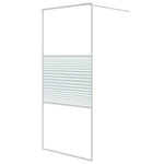 Walk-in Shower Wall White 90x195 cm Clear ESG Glass 152151