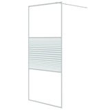 Walk-in Shower Wall White 90x195 cm Clear ESG Glass 152151