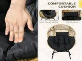 String Rattan Egg Chair, with Padded Seat Cushion - Sand/Black T3398P315393