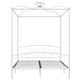 Bed Frame without Mattress with Canopy White 160x200 cm Metal 284472