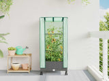 Garden Planter with Greenhouse Cover&Wheels Light Grey PP 3422927