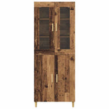 Highboard Old Wood 69.5 x 34 x 180 cm Engineered Wood and Glass 3415747
