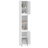 Bathroom Cabinet White 30x30x190 cm Engineered Wood 831524