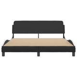 Bed Frame "Dover" Black and White 152x203 cm Faux Leather 373296
