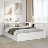 Bookcase Bed without Mattress White 160x200cm Solid Wood Pine 3324455