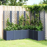 Garden Planter with Trellis Blue Grey 160x120x140 cm PP 367876