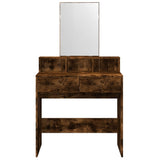 Dressing Table with Mirror Smoked Oak 80x41x144.5 cm 848175