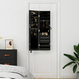 Mirror Jewellery Cabinet Wall Mounted Black 30x8.5x106 cm 353215