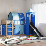 Bunk Bed without Mattress with Slide and Curtains Blue 80x200 cm 3284171