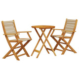Bistro Set Beige Solid acacia wood and polypropylene Standard 3281795