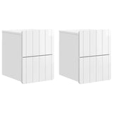 Wall-Mounted Bedside Cabinet with Drawer 2 pcs High Gloss White 898304