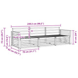 Outdoor Sofa Set 3 pcs Natural Solid Acacia Wood 3372949