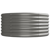 Garden Raised Bed Galvanised Steel 368x80x36 cm Grey 318929