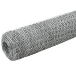 ZNTS Chicken Wire Fence Galvanised Steel 25x1.2 m Silver 143332