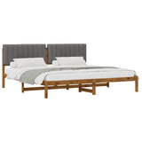 Bed Frame with Upholstered Headboard Natural and Light Grey 3405072