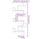Wall Corner Shelf Old Wood 45x45x147 cm Engineered Wood 852643