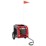 Pet Bike Trailer Red and Grey Oxford Fabric and Iron 93824