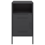 ZNTS Bedside Cabinets 2 pcs Black 36x39x68 cm Steel 843067