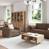 Sofa 3 pcs Brown Fabric 3324662