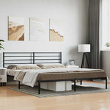 Metal Bed Frame without Mattress with Headboard Black 180x200cm 352323