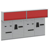 Tool Cabinet Set with Shelf 6 pcs Red Powder-Coated Steel 3321415