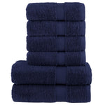 6 Piece Premium Towel Set SOLUND Navy Blue 600 gsm 137558