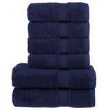 6 Piece Premium Towel Set SOLUND Navy Blue 600 gsm 137558