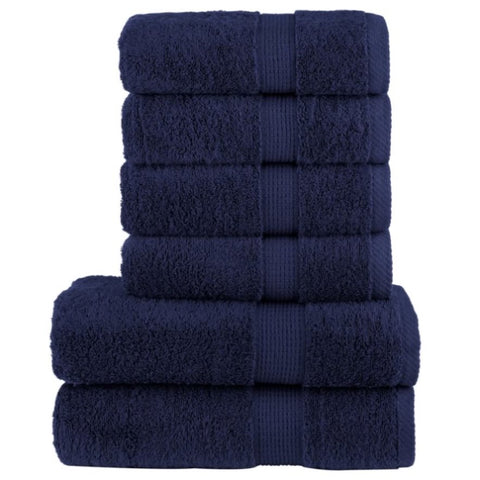 6 Piece Premium Towel Set SOLUND Navy Blue 600 gsm 137558