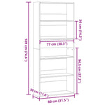 Book Cabinet Old Wood 80x30x189 cm Engineered Wood 3314676