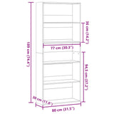 Book Cabinet Old Wood 80x30x189 cm Engineered Wood 3314676