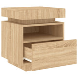 ZNTS Bedside Cabinet with LED Lights Sonoma Oak 40x39x48.5 cm 836788