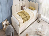 Upholstered Bed Daybed with Pull-Out Bed, 3FT Single Sofa Bed 90 x 190 cm, Guest Beds for Adults and N601P272133B