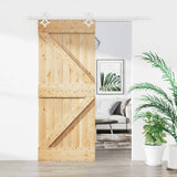 Sliding Door with Hardware Set 85x210 cm Solid Wood Pine 3203158