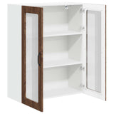 Wall Glass Cabinet LUCCA Brown Oak 80 x 31 x 100 cm 885162