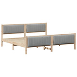 Bed frame Brown and light grey 200 x 200 cm Solid pine wood 3394298