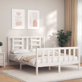 Bed Frame without Mattress White 140x190 cm Solid Wood Pine 3192862