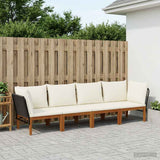 4 pcs Solid Acacia Wood & Rope Natural 3407717