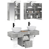 Bathroom Cabinet Set 5 pcs Concrete Grey Engineered Wood 3406282