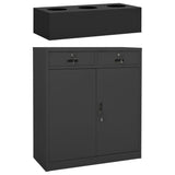 Office Cabinet with Planter Box Anthracite 90x40x125 cm Steel 3095271