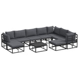 Garden Sofa Set 10 pcs Black Aluminium 3378939