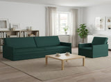 Sofa Set 2 pcs Dark Green Fabric 3433181