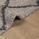 Shaggy Rug PAMPLONA High Pile Modern Beige and Anthracite 200x280 cm 375393