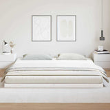 Floor Bed Frame White 213.5 x 184 x 9 cm Solid Pine Wood 869743