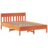 Bed Frame without Mattress Wax Brown 160x200 cm Solid Wood Pine 3323256