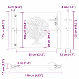 Garden Gate with Lock Black 110 x 105 cm Powder-coated steel 42015884