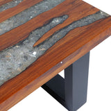 ZNTS Coffee Table Teak Resin 100x50 cm 243467