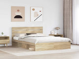 Bed Frame Sonoma Oak 150 x 200 cm Solid Pine Wood 3411730