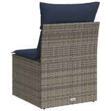 Garden Sofa with Cushion 3 pcs Grey 55 x 62 x 69 cm Poly rattan 366162