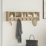 Wall-Mounted Coat Rack with Shelf Sonoma Oak 100 x 16 x 26 cm 874325